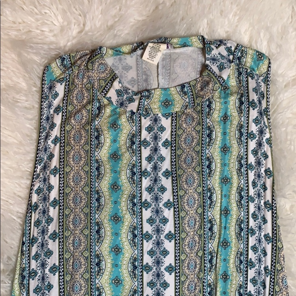 Mock neck Boho Floral Print Tunic